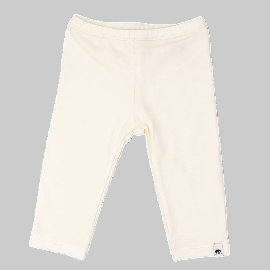 Beige baby pants on a grey back ground 