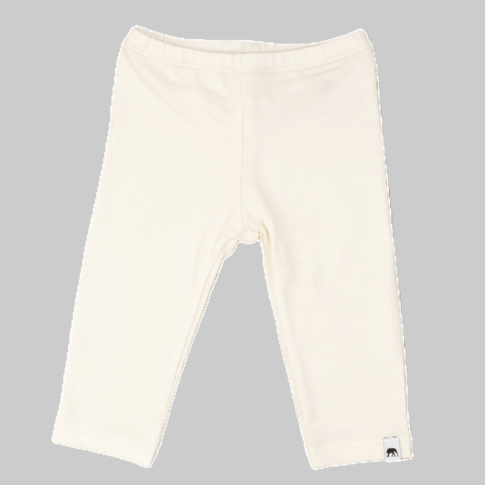 Beige baby pants on a grey back ground 