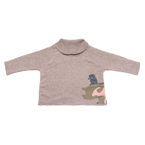 Children's long-sleeve shirt with a graphic design on a white background